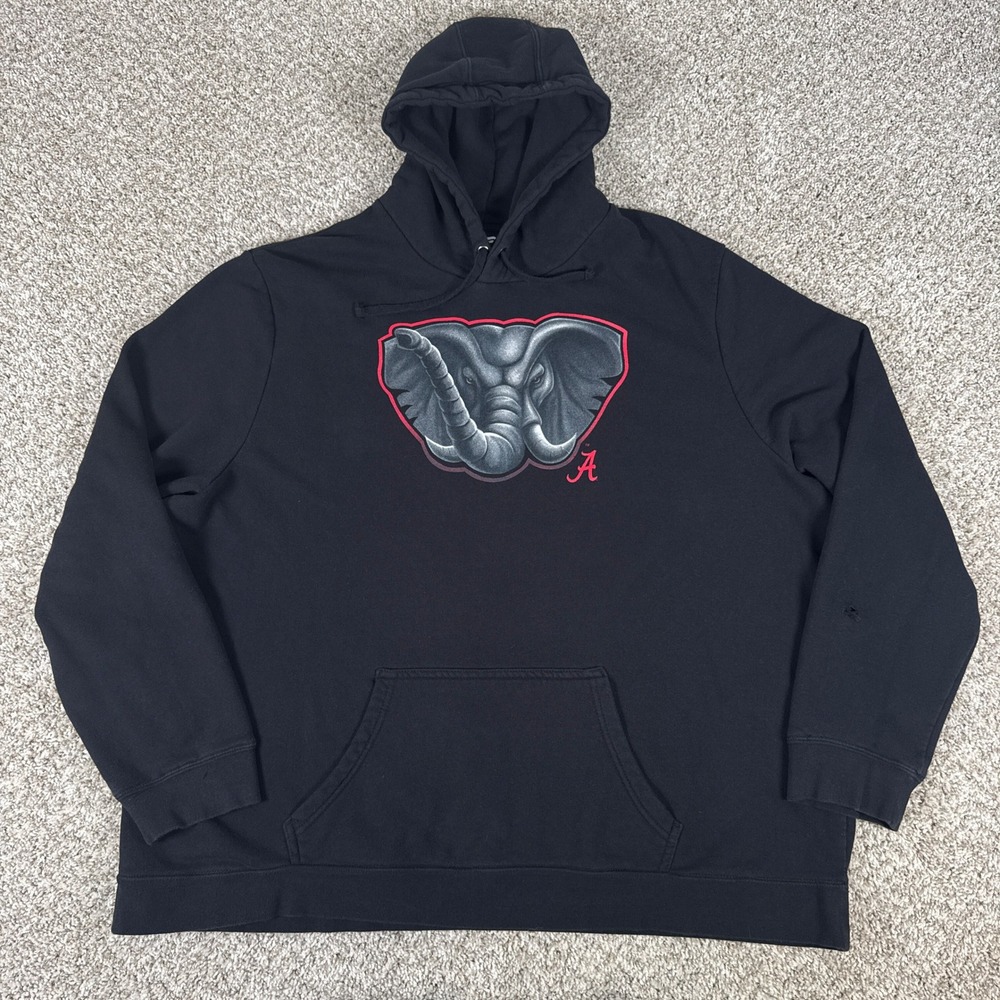 Alabama Crimsonā Tide Hoodie Mens 4XL Black Fanatics Pullover Big Elephant